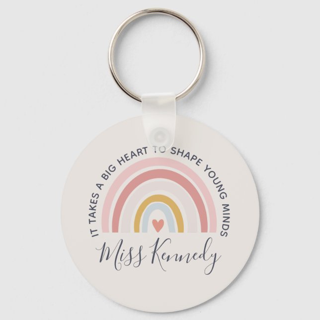 Chaveiro Grande Coração para Formar Jovens Mentes Presente  (Frente)