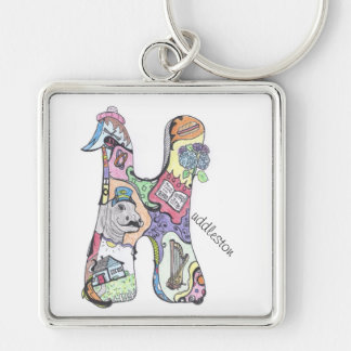 Chaveiro grande corrente chave quadrada: Uddleston de "H "