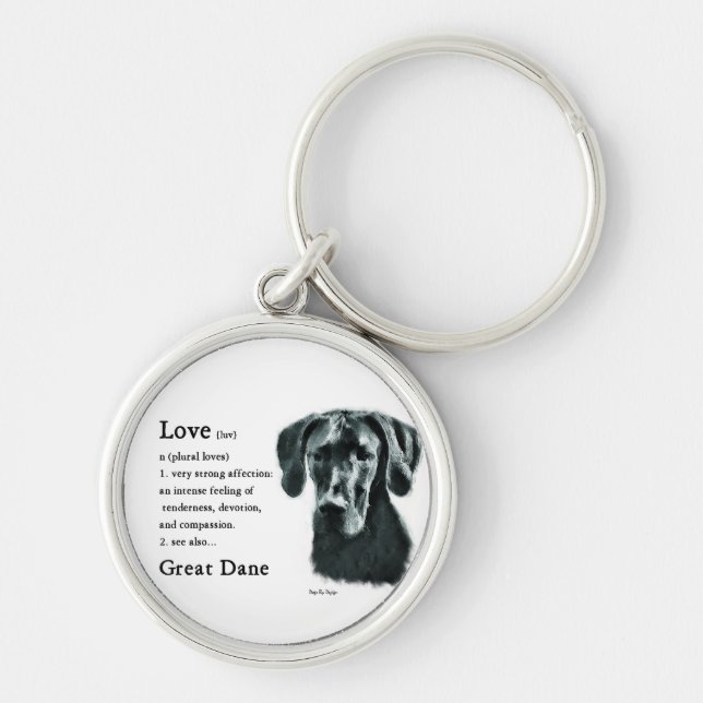 Chaveiro Grande Dane Love (Frente)