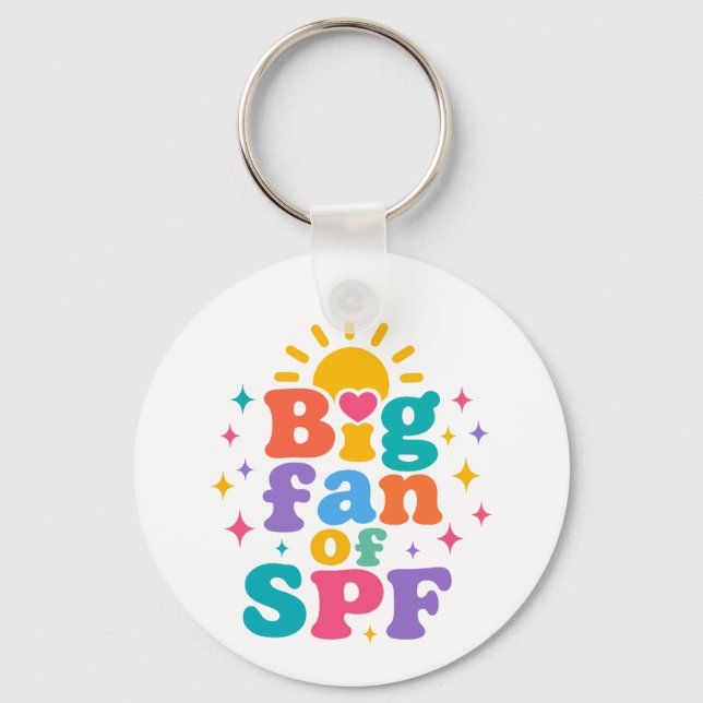Chaveiro Grande fã de proteção solar SPF no verão (Frente)