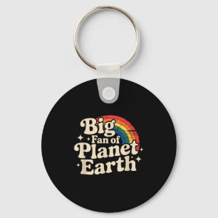 Chaveiro Grande fã do planeta terra retrô anos 70 arco-íris