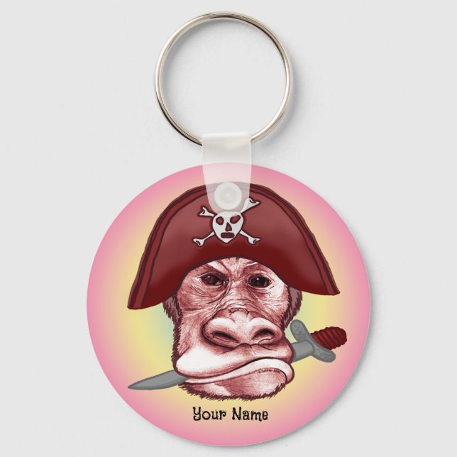 Chaveiro Grande Macaco Pirata Mau  (Frente)