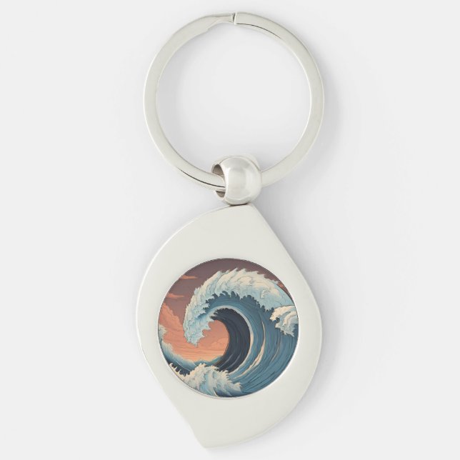 Chaveiro Grande onda de tsunami (Frente)