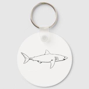 Chaveiro Grande tubarão branco (linha arte)