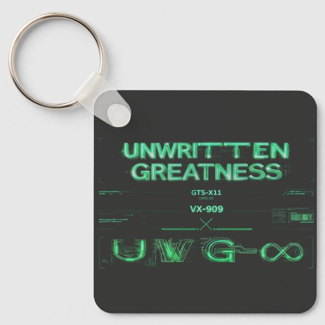 Chaveiro "Grandeza Não Escrita" Pingente Cyberpunk (Frente)