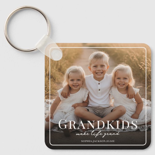 Chaveiro Grandkids Make Life Grand Grandparent Gift Photo (Frente)