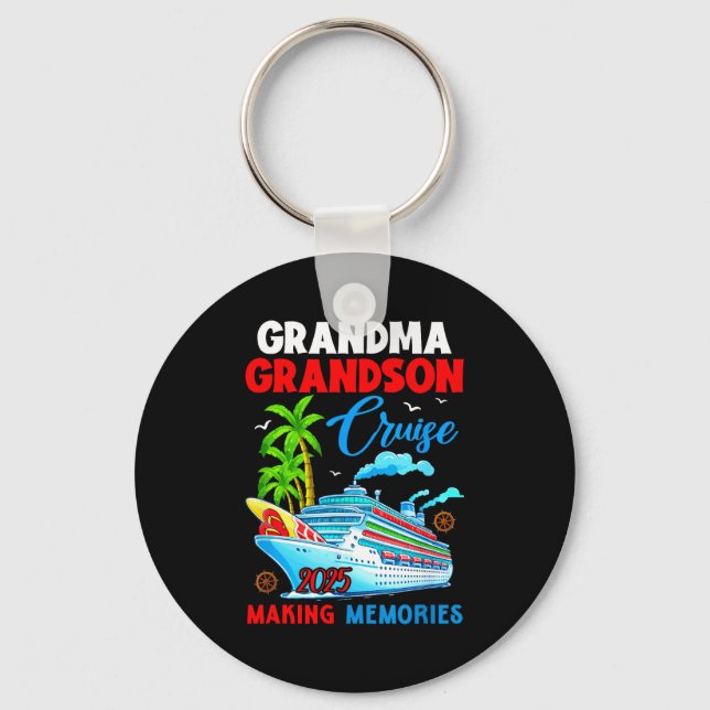 Chaveiro Grandma Grandson Cruise 2025 Memories Christmas Fa (Frente)