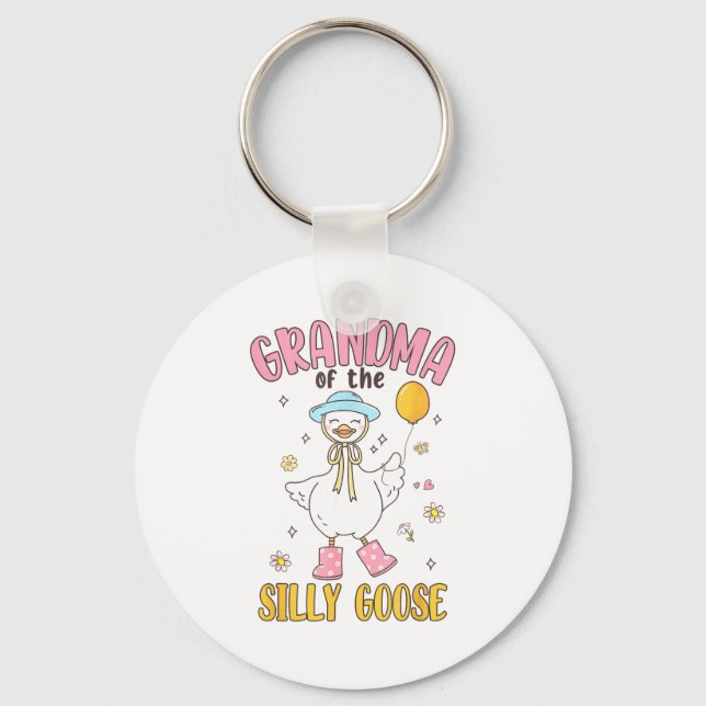 Chaveiro Grandma Of The Silly Goose First Birthday Family M (Frente)