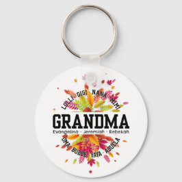 Chaveiro GRANDMA Personalizada Nana Mimi Gigi Floral