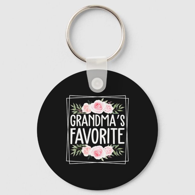 Chaveiro Grandma's Favorite Grandparent Granhild Humor Flor (Frente)