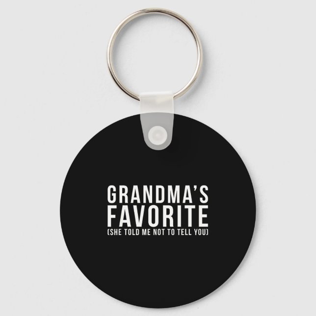 Chaveiro Grandma's Favorite T, Grandson Or Granddaughter  (Frente)