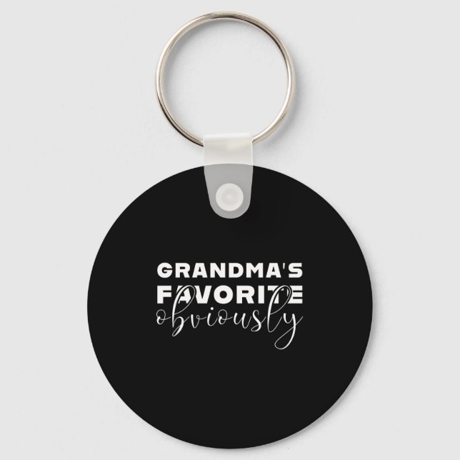 Chaveiro Grandma's Favorite T, Grandson Or Granddaughter  (Frente)