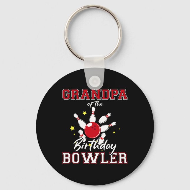 Chaveiro Grandpa Of The Birthday Bowler Bday Bowling Celebr (Frente)
