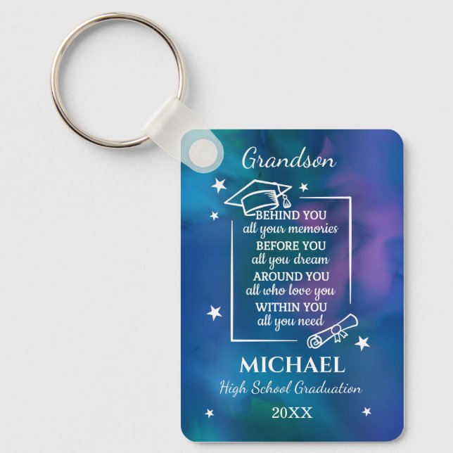 Chaveiro Grandson High School Graduation Custom Name Year  (Frente)