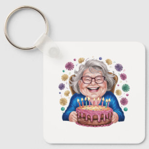 Chaveiro Granny Óculos Felizes Aniversário Gráfico