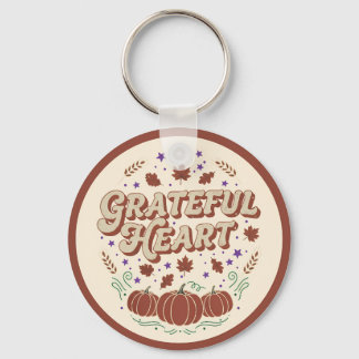Chaveiro Grateful Heart Autumn Pumpkin Design