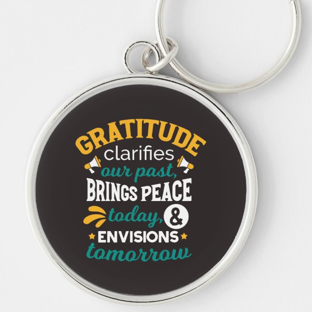 Chaveiro Gratidão Traz Paz Hoje – Fé Positiva (Frente)
