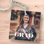 Chaveiro Gratos Formando Foto Personalizada de Script Simpl<br><div class="desc">Este design simples e moderno é composto por tipografia de serifa e adiciona uma foto personalizada.</div>