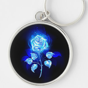 Chaveiro Gravação de Rosa Azul