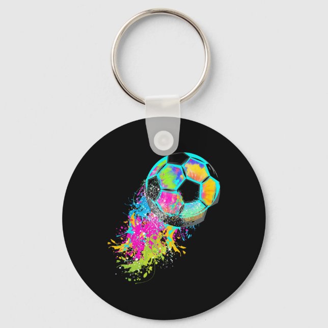 Chaveiro Gravata Tie Dye Colorida de Futebol Ll  (Frente)