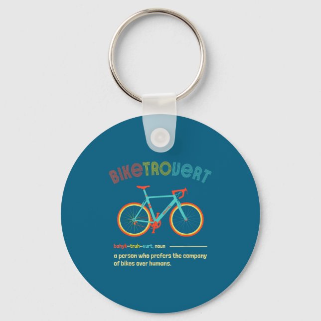 Chaveiro Gravel Bike Biketrovert Funny Cycling Quote Introv (Frente)