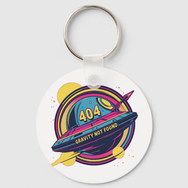 Chaveiro Gravidade 404 Não Encontrada - Arte Pop de Espaço  (Frente)