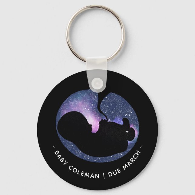 Chaveiro Gravidez Anúncio Estrelas Bebê Espiritual (Frente)