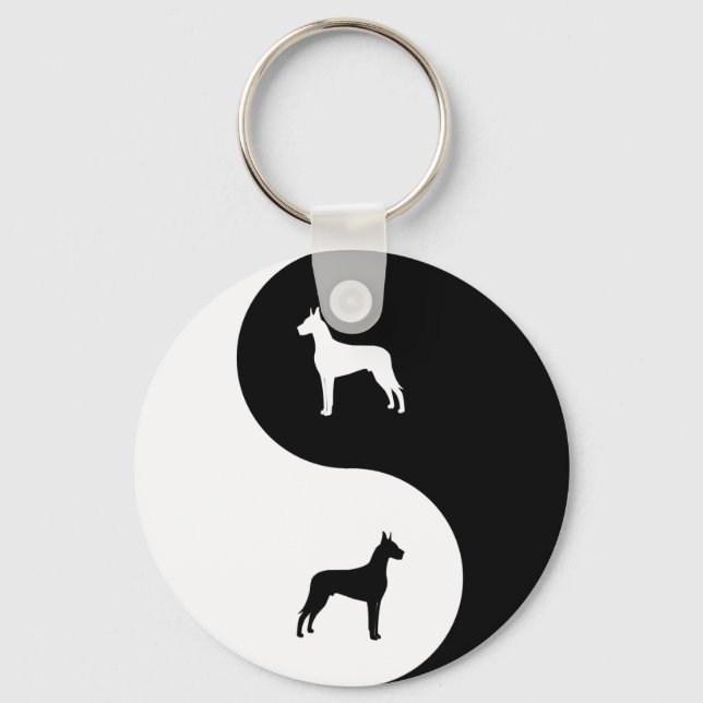 Chaveiro Great Dane Yin Yang (Frente)