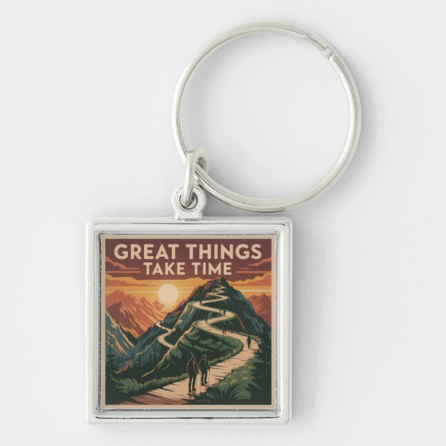 Chaveiro Great Things Take Time (Frente)