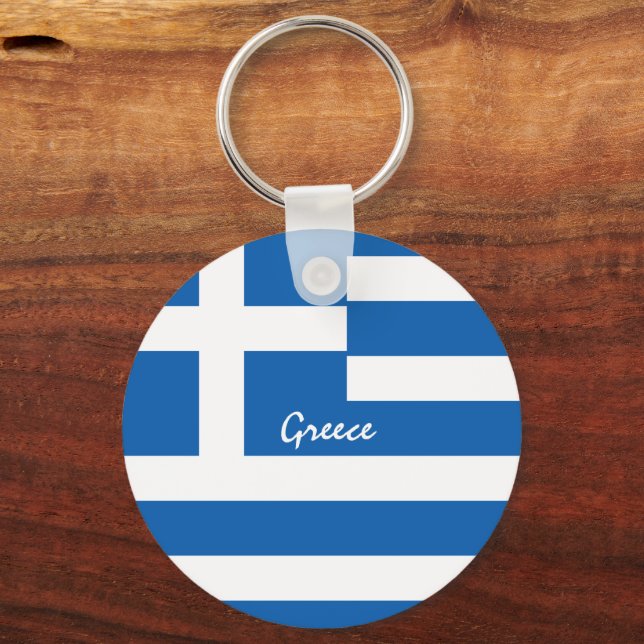Chaveiro Grécia e bandeira grega, feriado/esporte (Frente)