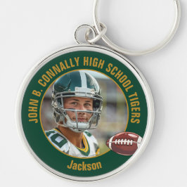 Chaveiro Green Gold Football Player Photo Commemorative