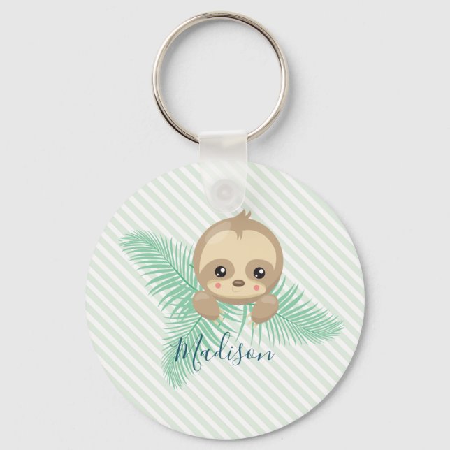 Chaveiro Green Happy Baby Sloth Chá de fraldas (Frente)