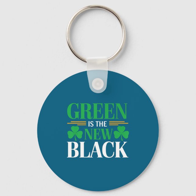 Chaveiro Green Is The New Black - St. Patrick’s Day Shamroc (Frente)