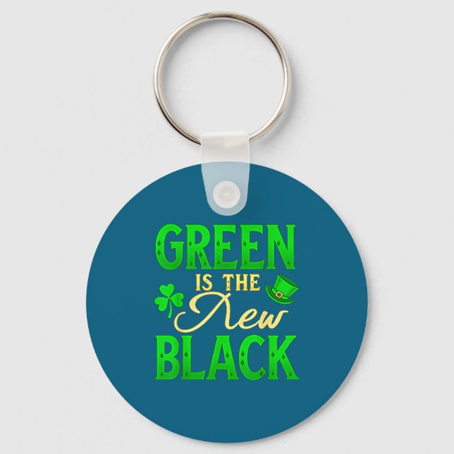Chaveiro Green Is The New Black - St. Patrick’s Day Shamroc (Frente)