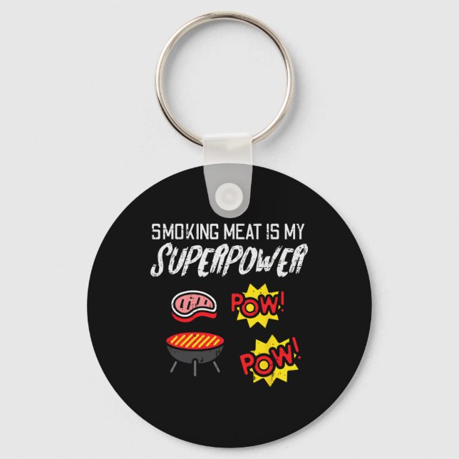 Chaveiro Grelhar Carne Meu Superpoder Bbq Churrasco Grelhar (Frente)