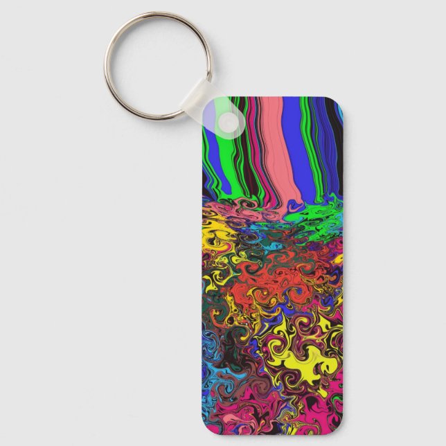 Chaveiro Grelhas coloridas abstrato / Empurradas / (Frente)