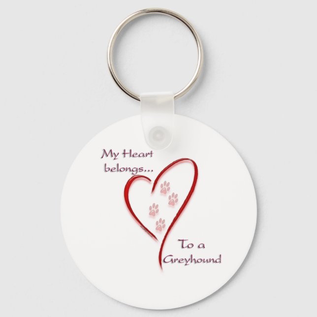 Chaveiro Greyhound Hearts Pertence (Frente)
