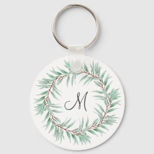 Chaveiro Grinalda das folhas do eucalipto da aguarela