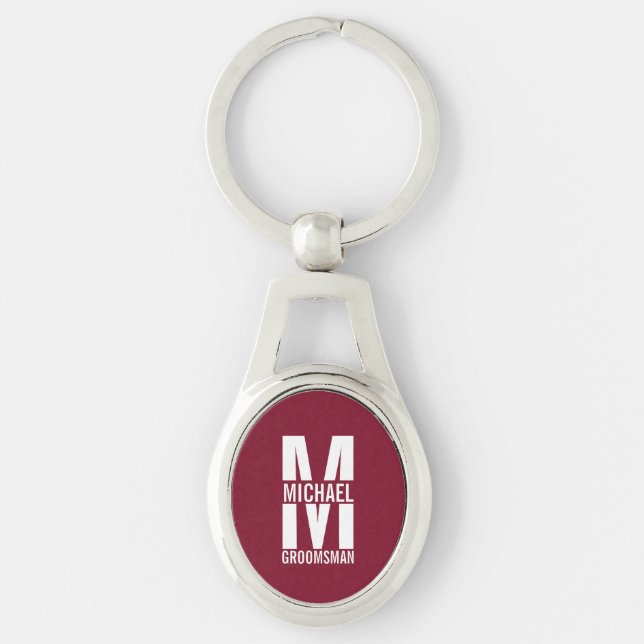Chaveiro Grinalda Personalizada de Padrinhos com Monograma  (Frente)