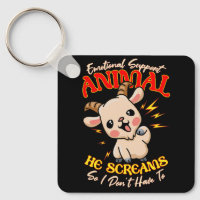 Gritando com o apoio emocional da cabra do animal