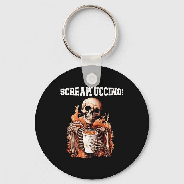 Chaveiro Gritar de café 'uccino' do Bebendo Skeleton do Hal (Frente)