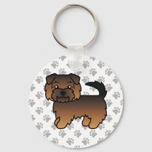 Chaveiro Grizzle Norfolk Terrier Cartoon Cão e patas