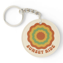 Groovy 70s Retro Sunset Ride Wavy Flower Aesthetic
