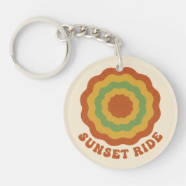 Chaveiro Groovy 70s Retro Sunset Ride Wavy Flower Aesthetic