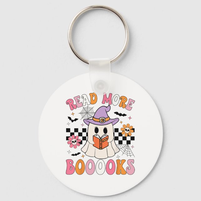 Chaveiro Groovy Boooks Ghost Leia Mais Livros Engraçado Pro (Frente)
