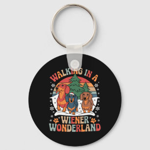 Chaveiro Groovy Caminhando Em Um Wiener Wonderland Dachshun