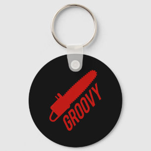 Chaveiro Groovy Chainsaw Para Tee Gráfico De Halloween