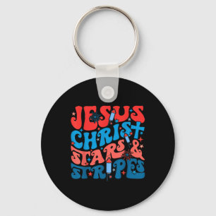 Chaveiro Groovy Cristão Jesus Cristo Estrelas Listras 4 De
