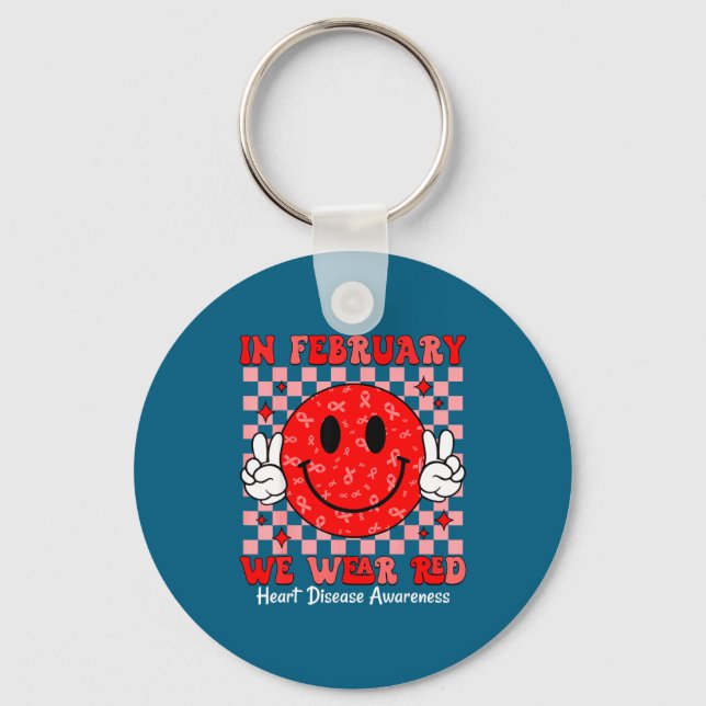 Chaveiro Groovy Em Fevereiro Usamos Vermelho Para Doença Ca (Frente)