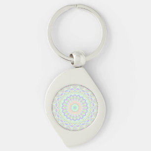 Chaveiro Groovy Funky Boho Hippie Arco-íris Abstrato Mandal